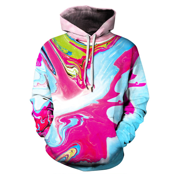 Hot 3D Color Ink Art Digital Printing Couples Hooded Sweater Loose Casual Autumn