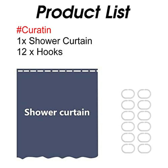 Rustic Shower Curtain,Old Planks Rustic Hardwood Bathroom Curtain Set with 12 Hooks