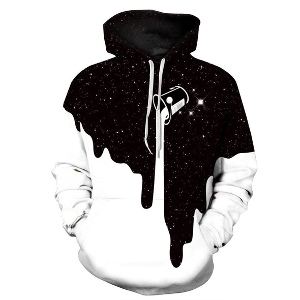 Autumn and winter hot sale starry sky milk cup digital printing baseball uniform trendy plus size couple hooded