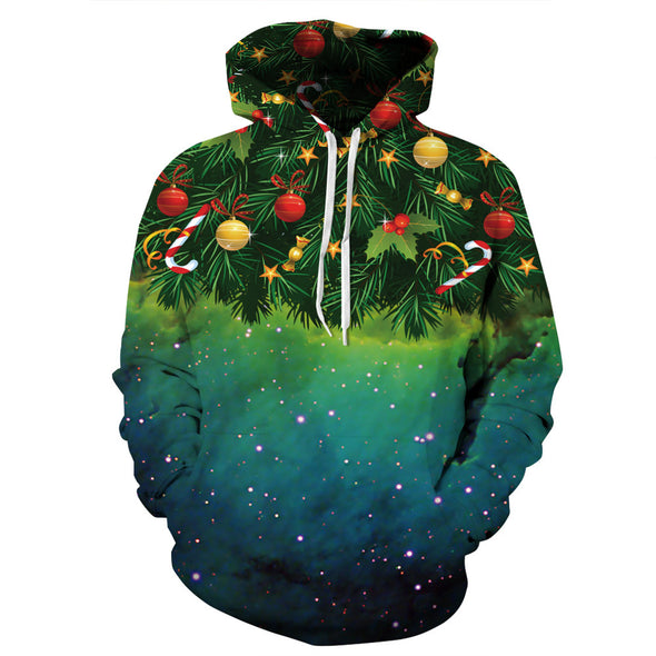 Fashion blue starry sky digital printing hooded sweater European and American new products autumn and winter couples jacket