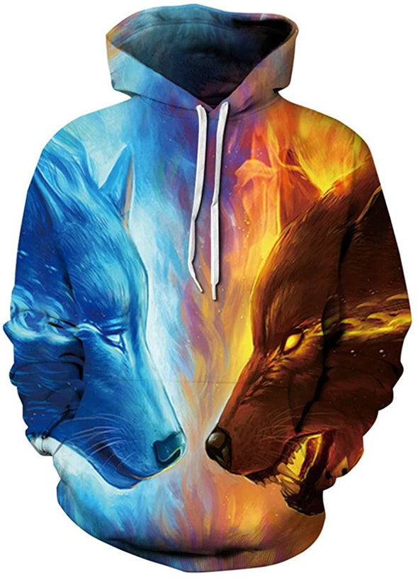 Men's Realistic 3D Digital Print Pullover Hoodie Hooded Sweatshirt